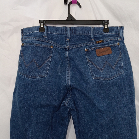 Wrangler 47 MWZ Jeans Mens 37×38 Dark 100% Cotton Rodeo Riding Cowboy Western - Picture 6 of 8